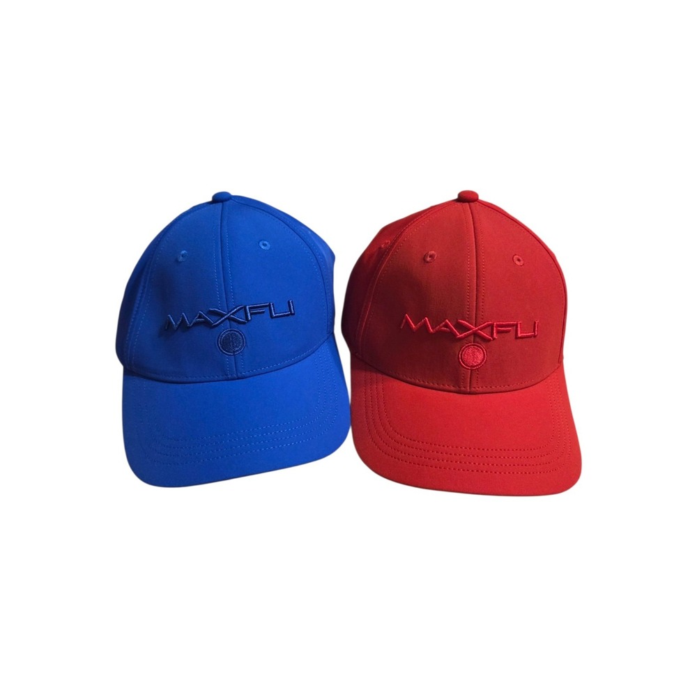 Maxfli 3-D Tech Hats Golf Embroidered Lot Of 2 Red And Blue NWT